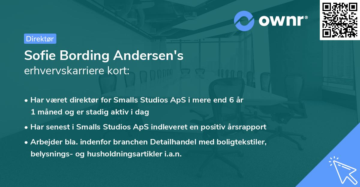 Sofie Bording Andersen's erhvervskarriere kort