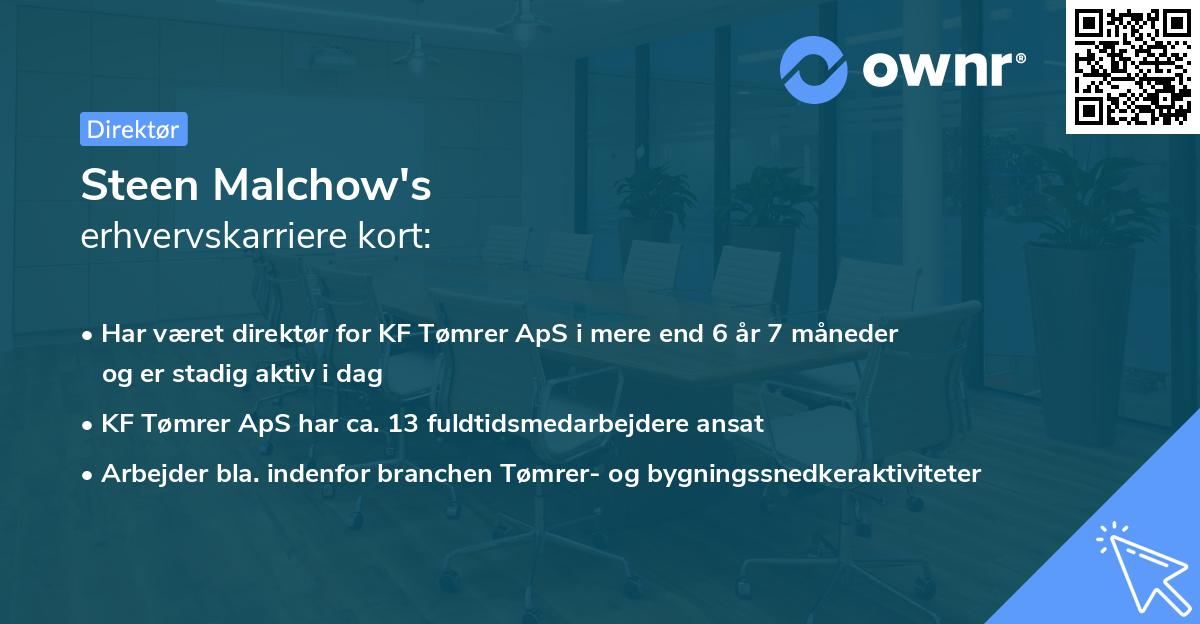 Steen Malchow's erhvervskarriere kort