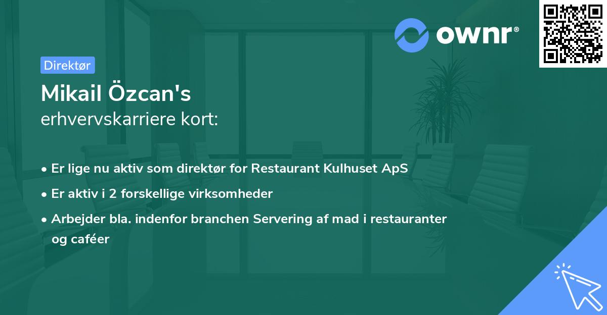 Mikail Özcan's erhvervskarriere kort