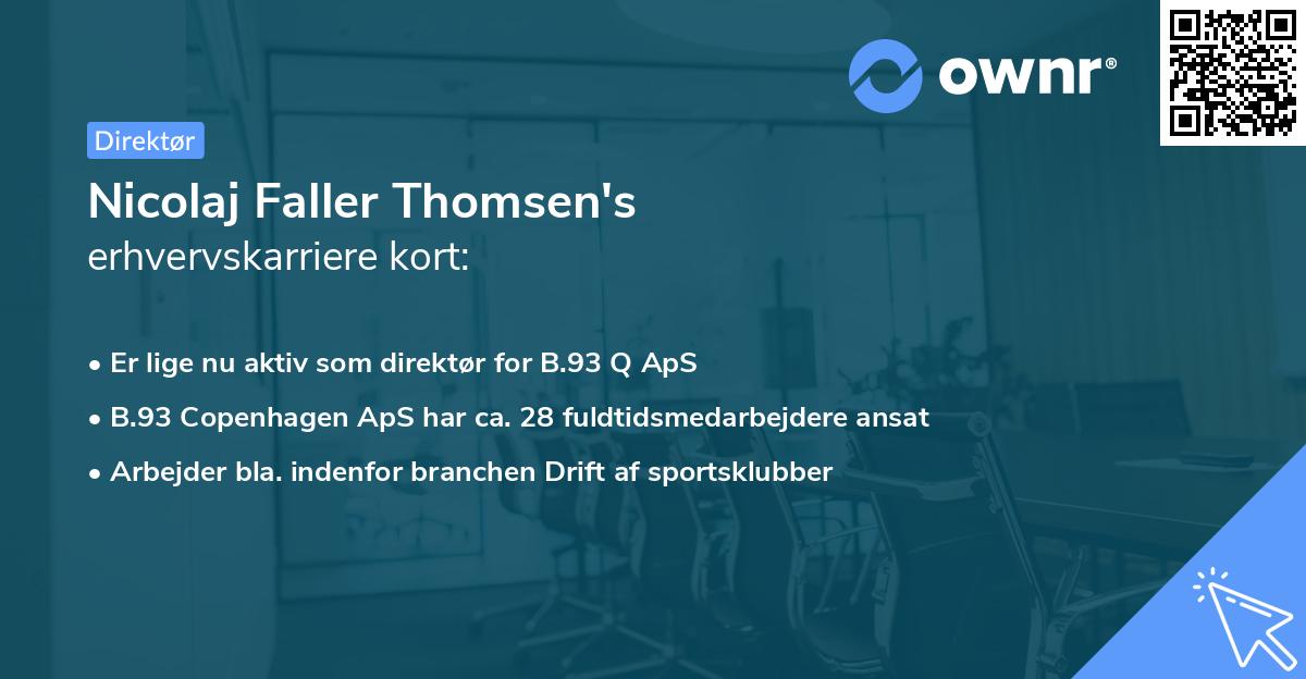 Nicolaj Faller Thomsen's erhvervskarriere kort
