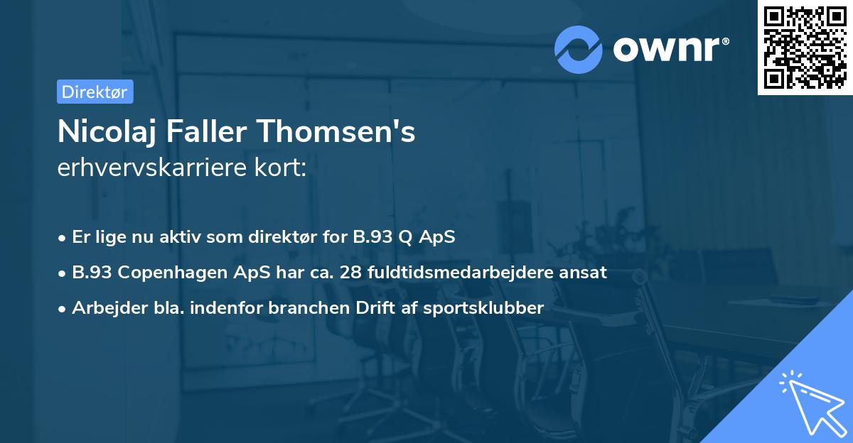 Nicolaj Faller Thomsen's erhvervskarriere kort