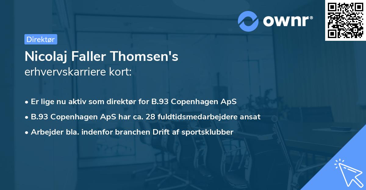 Nicolaj Faller Thomsen's erhvervskarriere kort