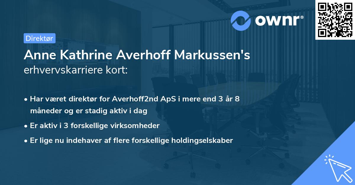 Anne Kathrine Averhoff Markussen's erhvervskarriere kort