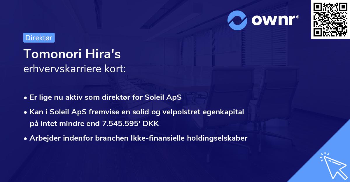 Tomonori Hira's erhvervskarriere kort