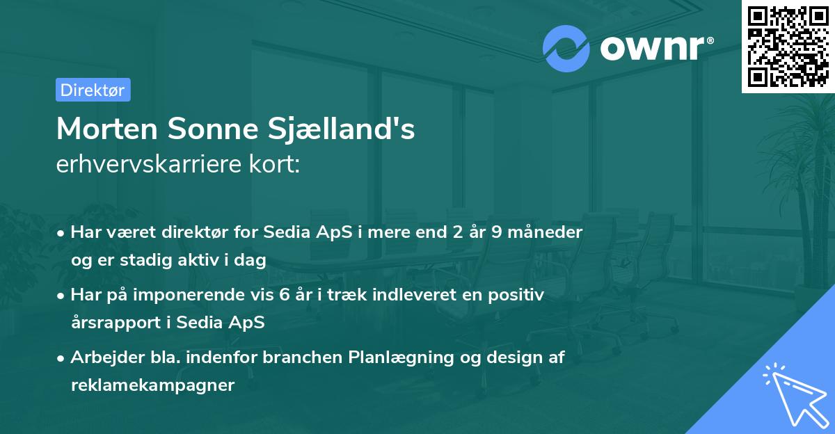 Morten Sonne Sjælland's erhvervskarriere kort