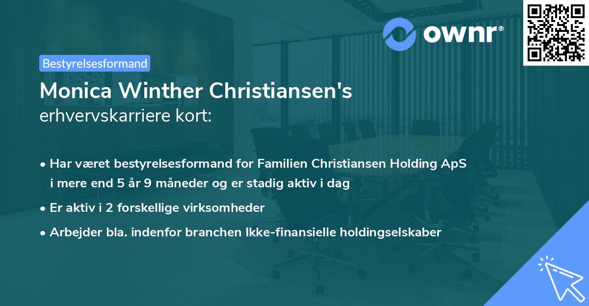 Monica Winther Christiansen's erhvervskarriere kort