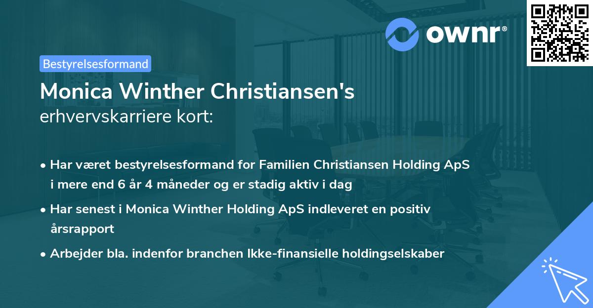 Monica Winther Christiansen's erhvervskarriere kort
