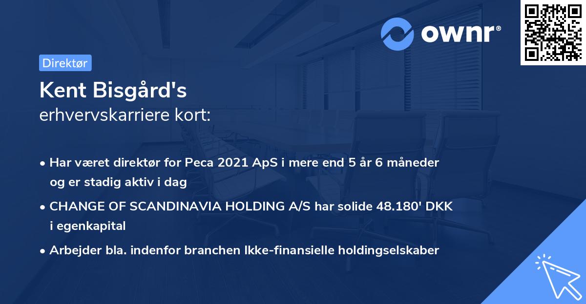 Kent Bisgård's erhvervskarriere kort