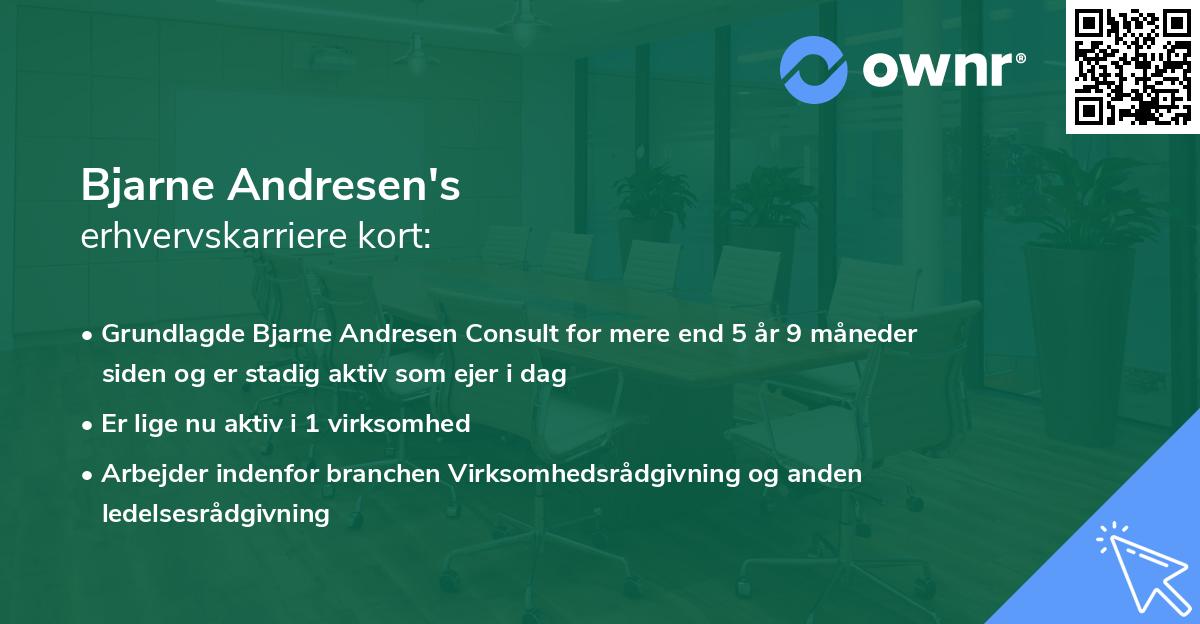 Bjarne Andresen's erhvervskarriere kort