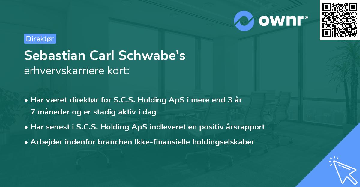 Sebastian Carl Schwabe's erhvervskarriere kort