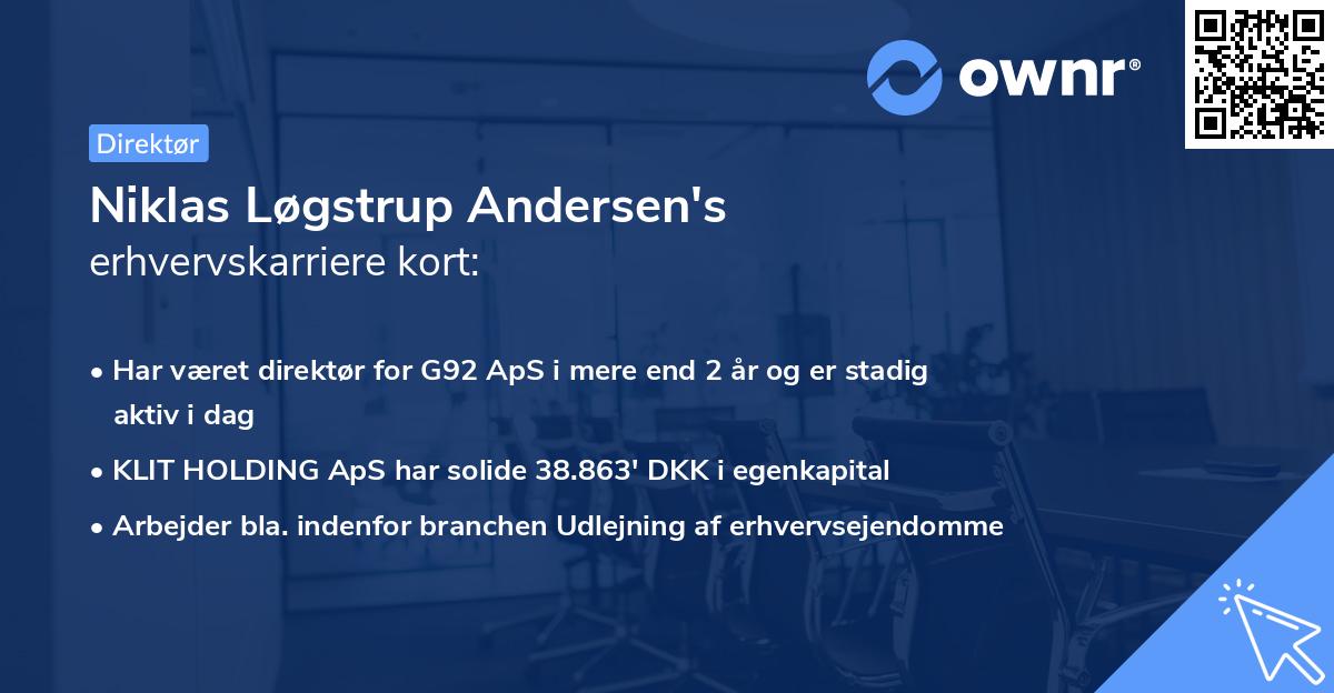 Niklas Løgstrup Andersen's erhvervskarriere kort