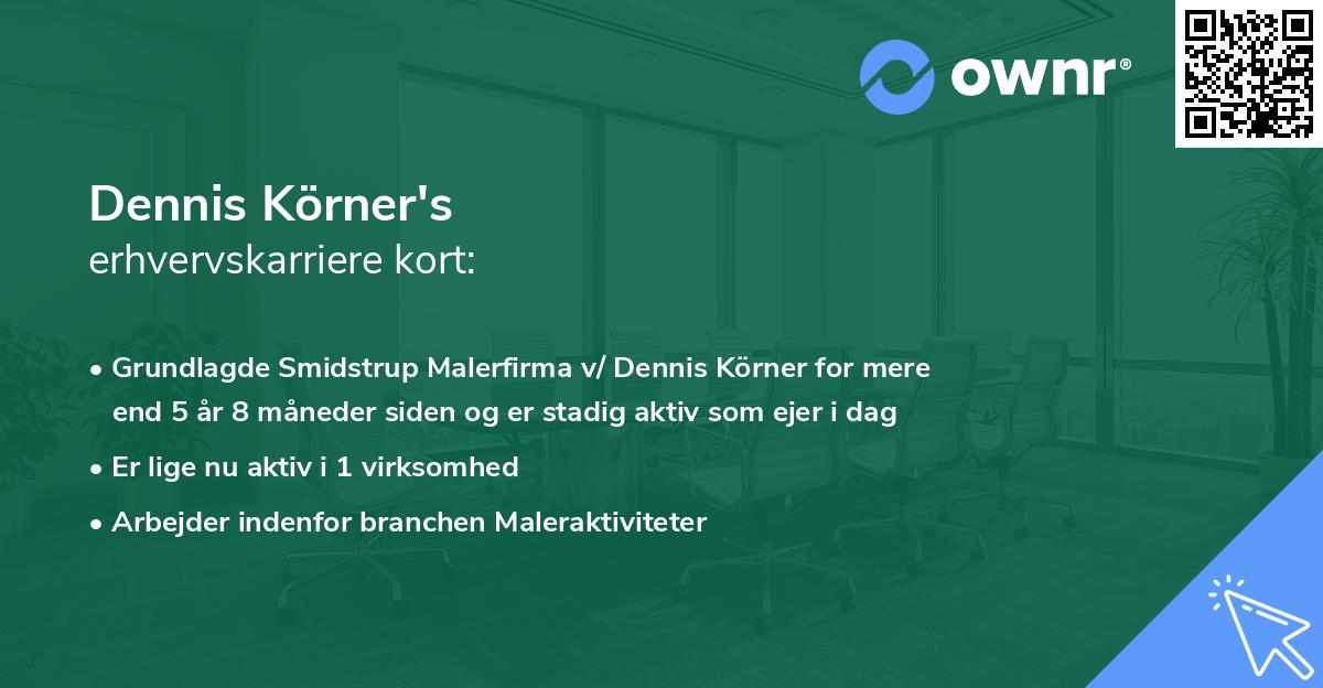 Dennis Körner's erhvervskarriere kort