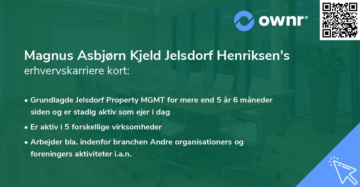 Magnus Asbjørn Kjeld Jelsdorf Henriksen's erhvervskarriere kort