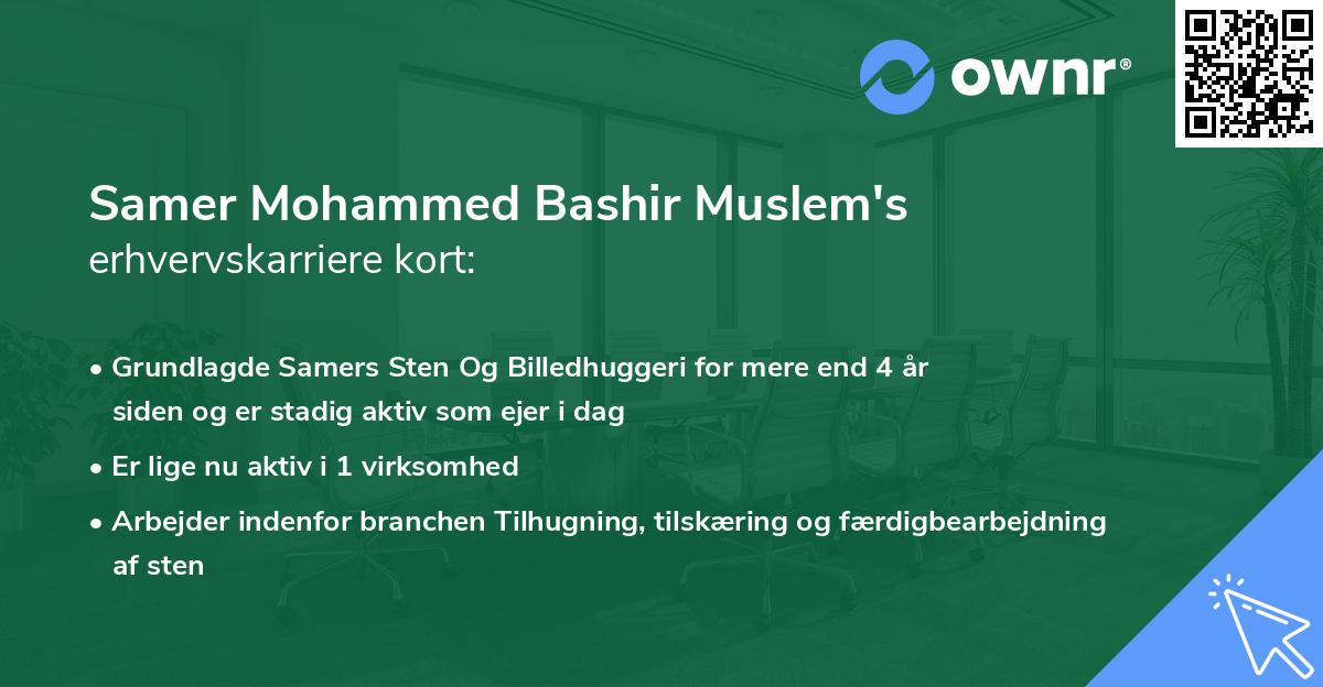 Samer Mohammed Bashir Muslem's erhvervskarriere kort