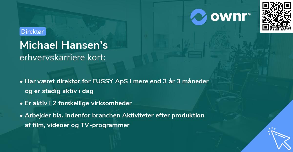 Michael Hansen's erhvervskarriere kort