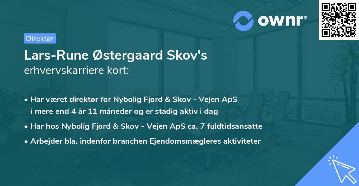 Lars-Rune Østergaard Skov's erhvervskarriere kort
