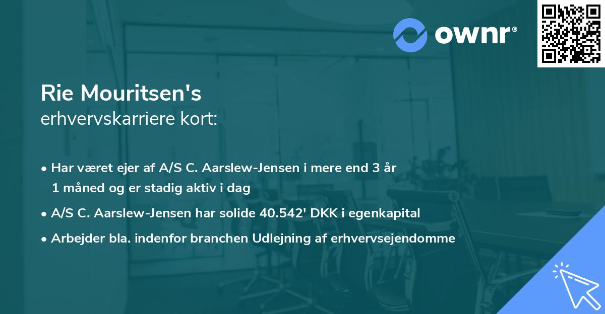 Rie Mouritsen's erhvervskarriere kort