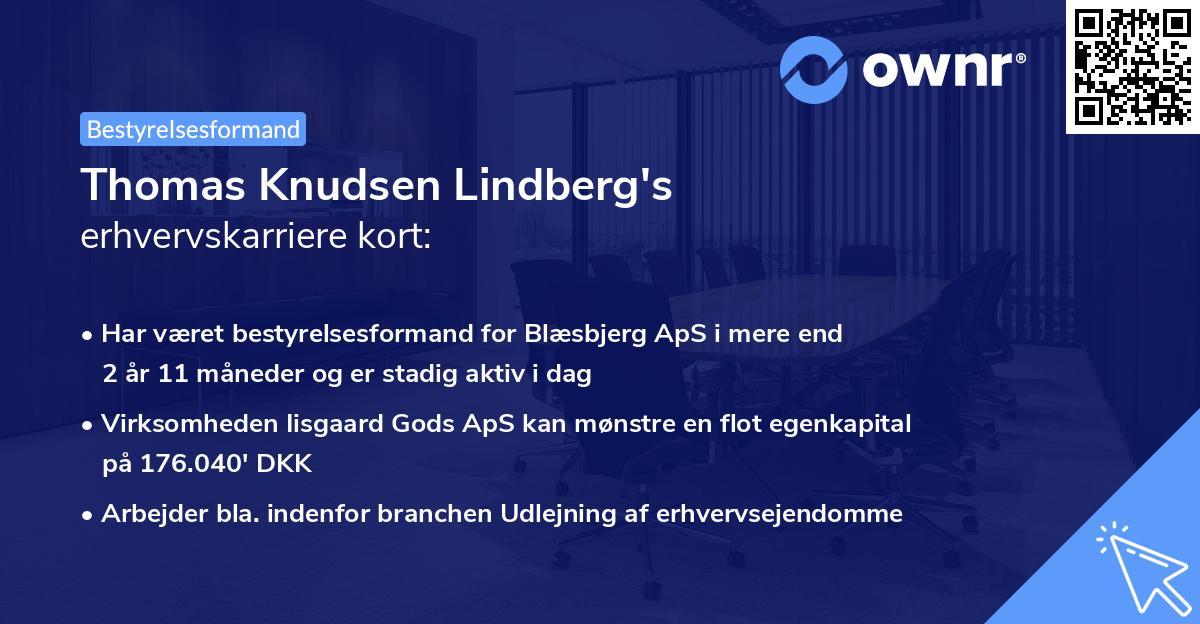 Thomas Knudsen Lindberg's erhvervskarriere kort