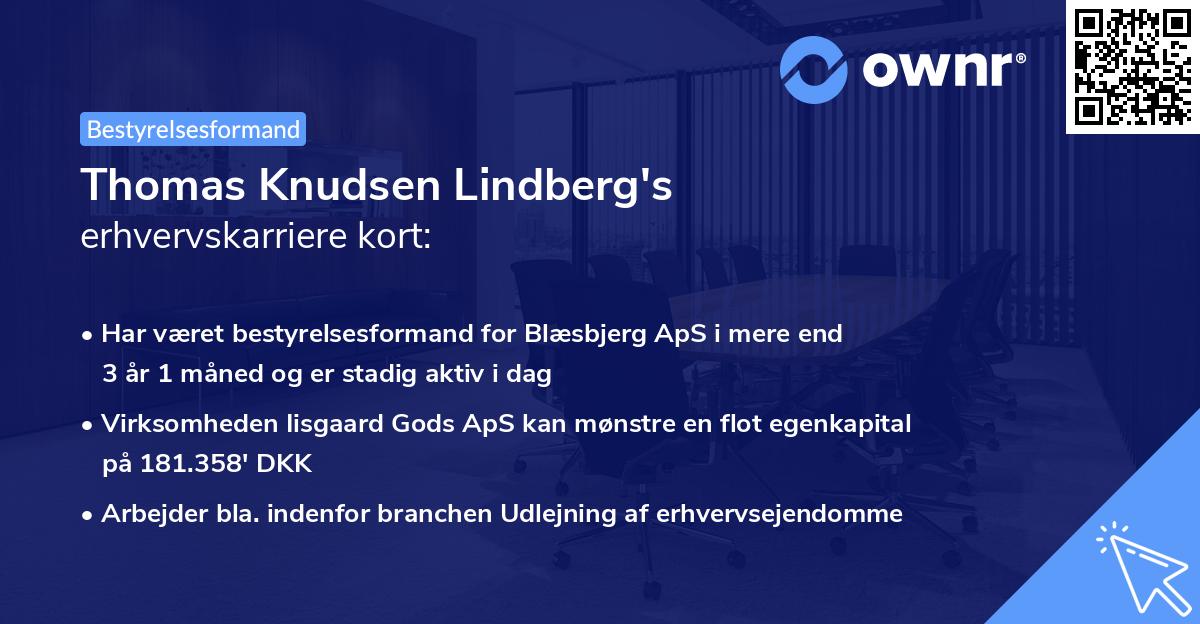 Thomas Knudsen Lindberg's erhvervskarriere kort