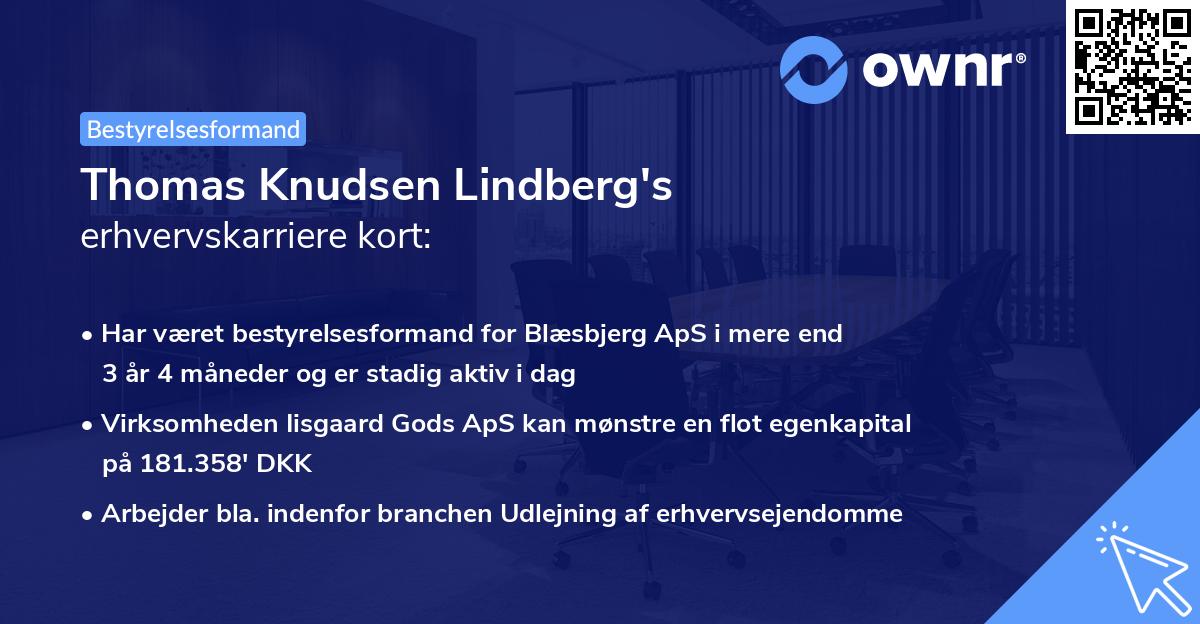 Thomas Knudsen Lindberg's erhvervskarriere kort
