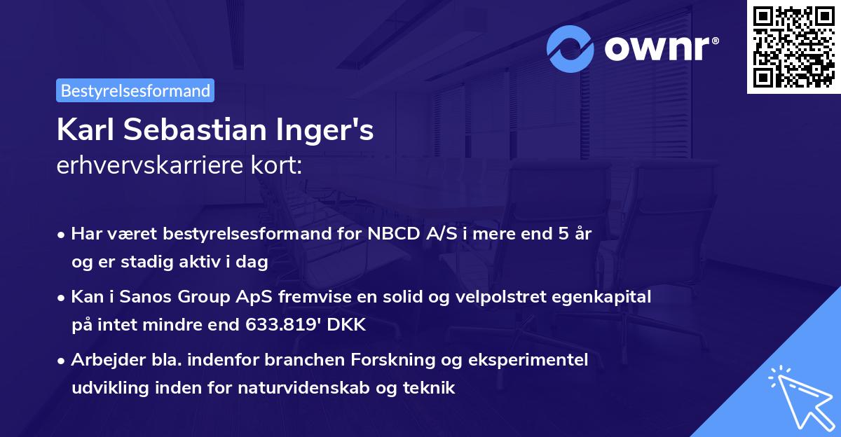 Karl Sebastian Inger's erhvervskarriere kort