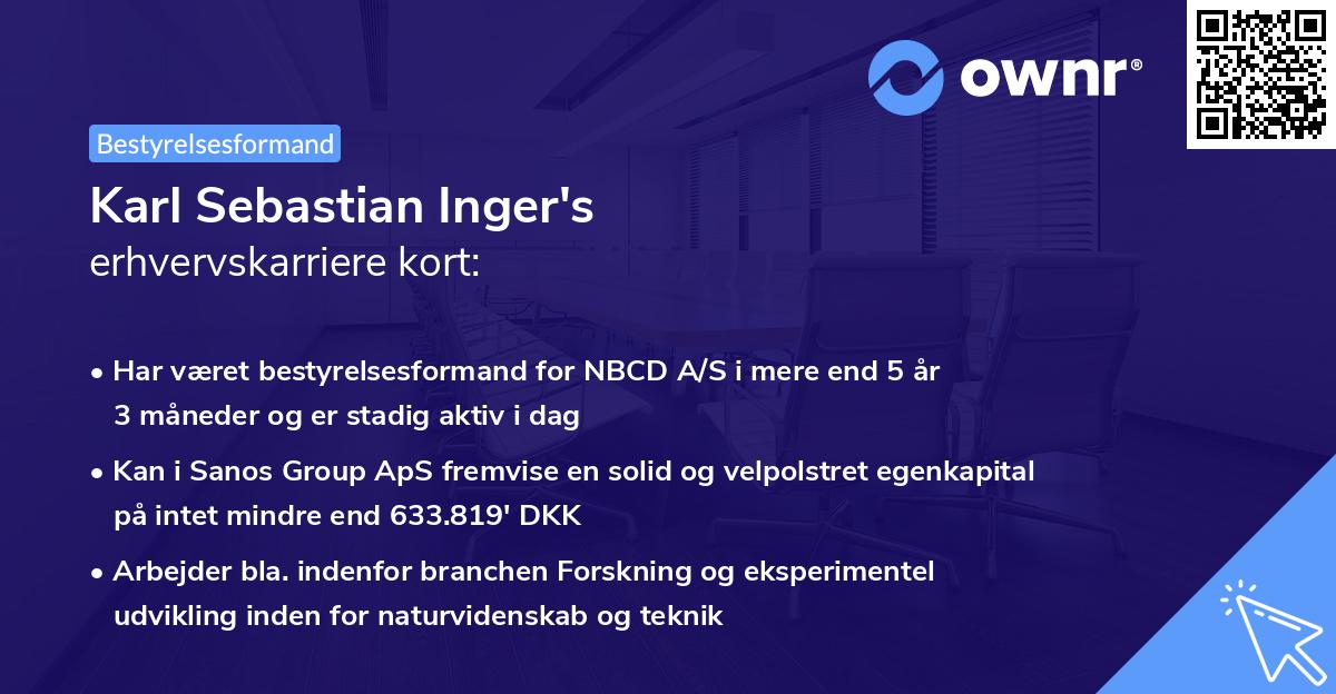 Karl Sebastian Inger's erhvervskarriere kort