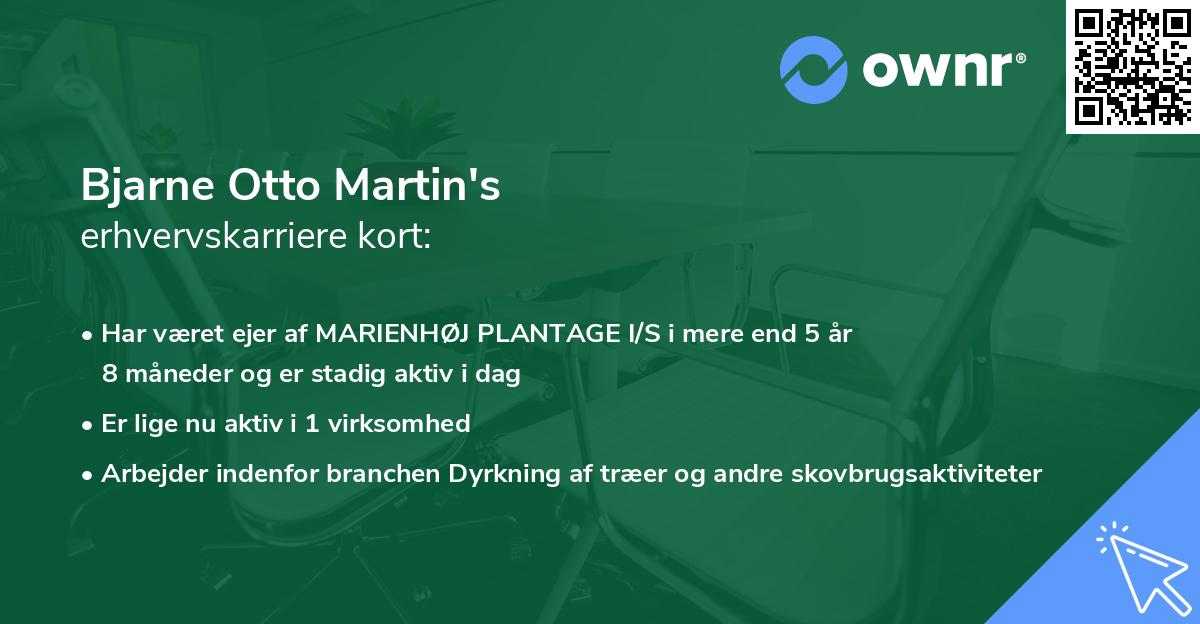 Bjarne Otto Martin's erhvervskarriere kort