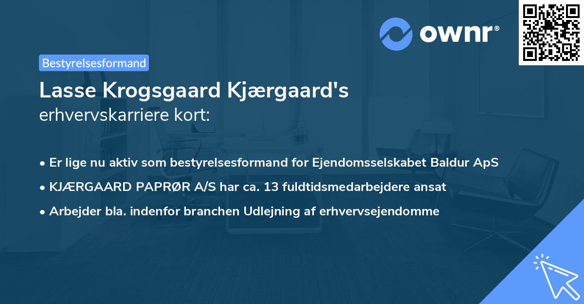 Lasse Krogsgaard Kjærgaard's erhvervskarriere kort