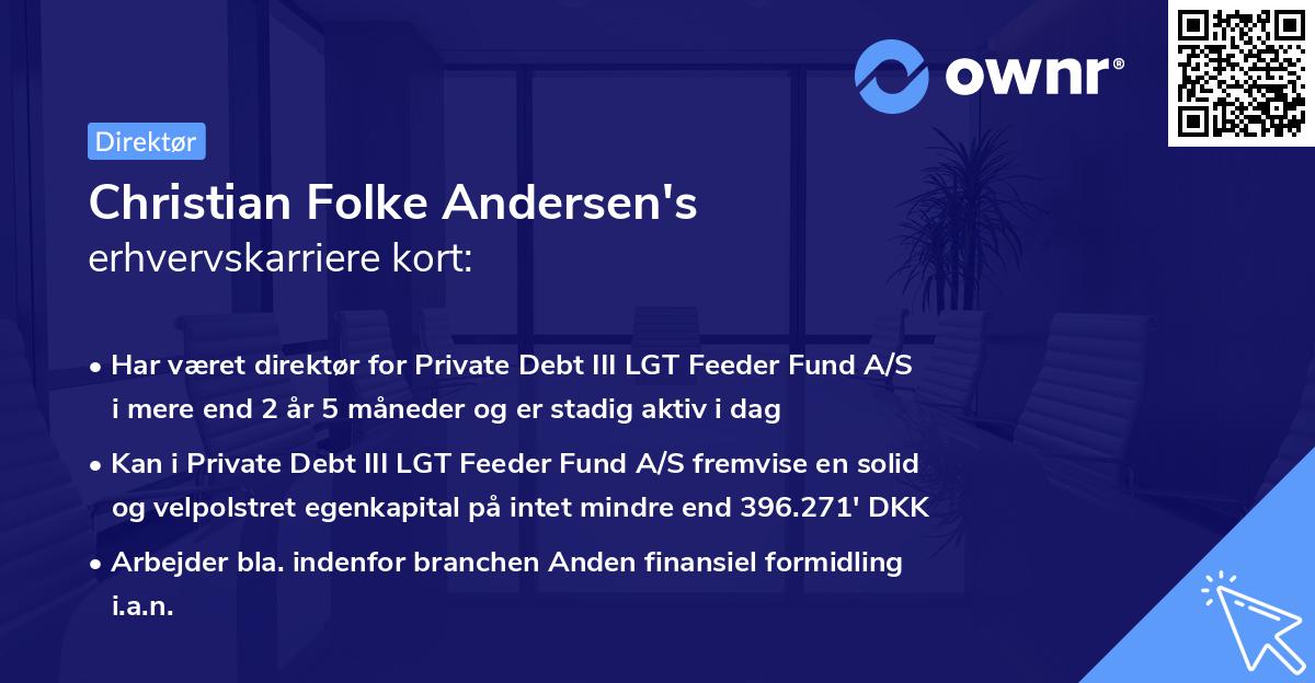 Christian Folke Andersen's erhvervskarriere kort