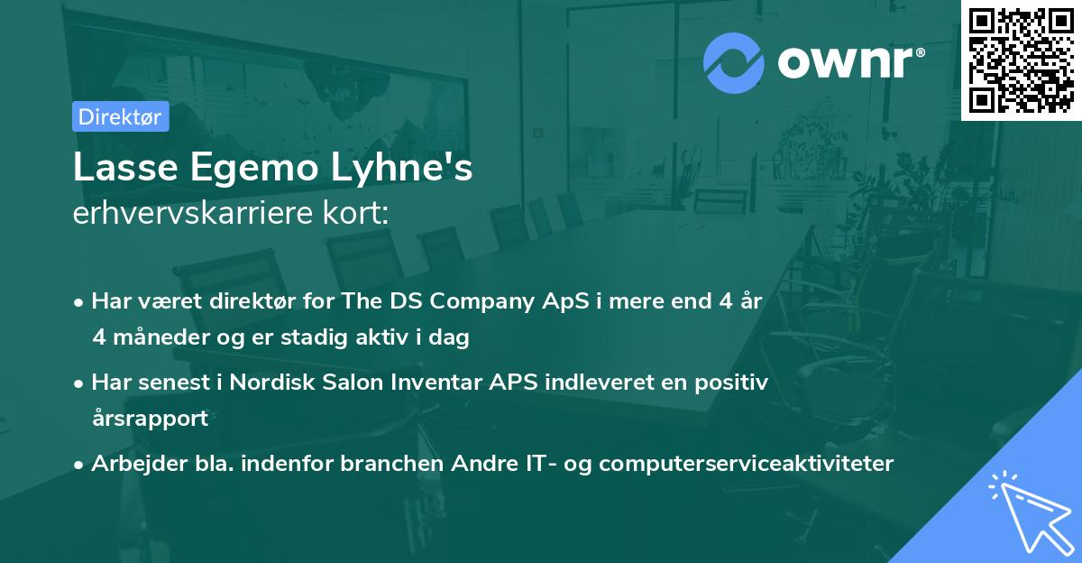 Lasse Egemo Lyhne's erhvervskarriere kort