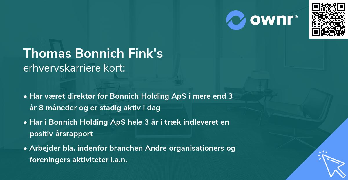 Thomas Bonnich Fink's erhvervskarriere kort