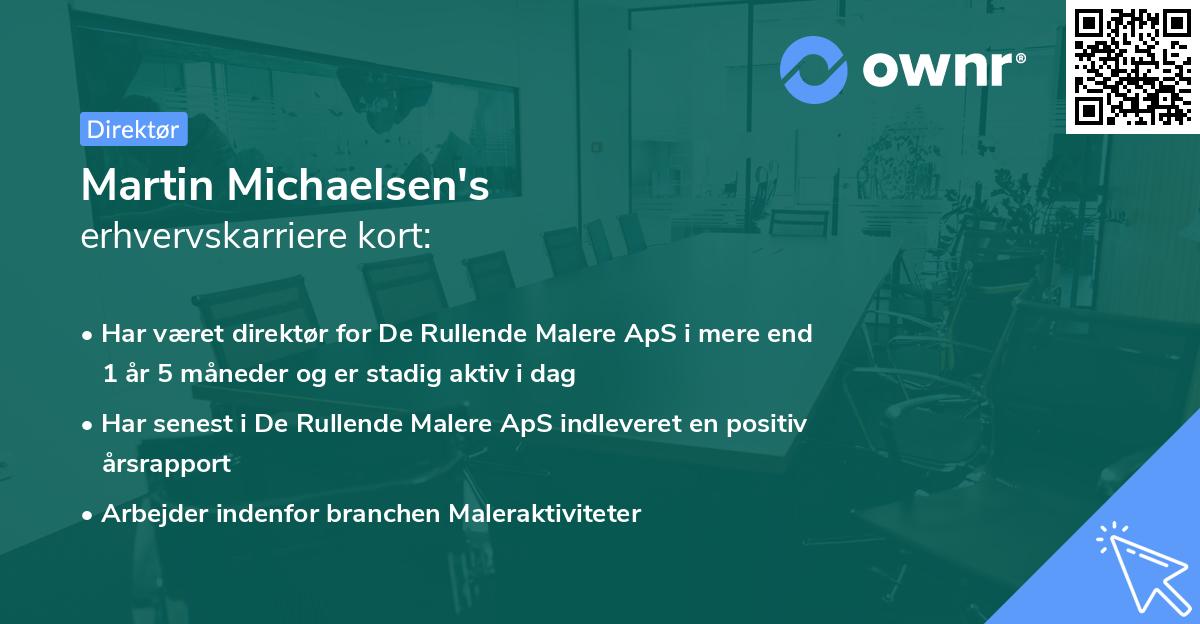 Martin Michaelsen's erhvervskarriere kort