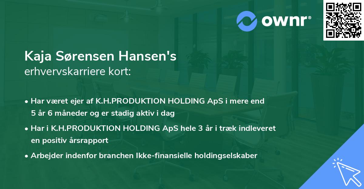 Kaja Sørensen Hansen's erhvervskarriere kort