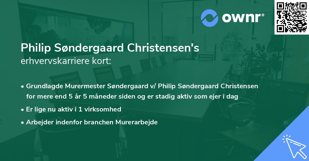 Philip Søndergaard Christensen's erhvervskarriere kort