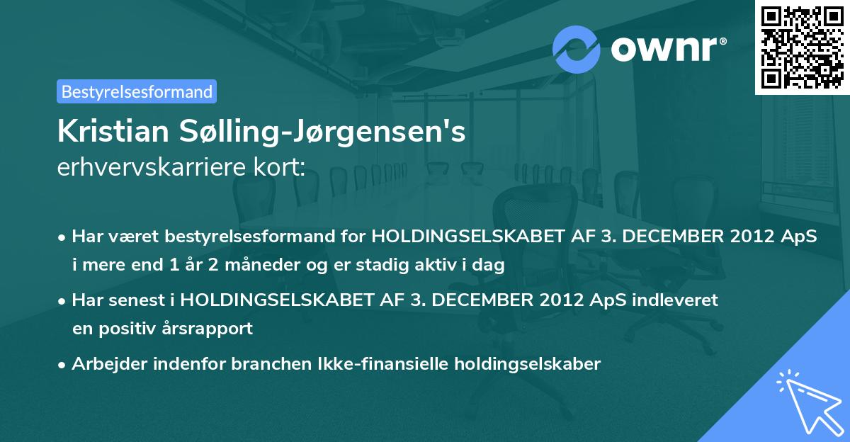 Kristian Sølling-Jørgensen's erhvervskarriere kort