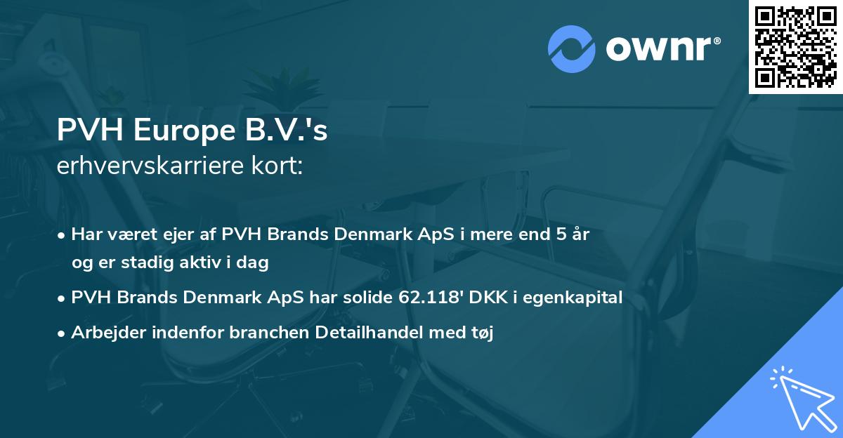 PVH Europe B.V.'s erhvervskarriere kort