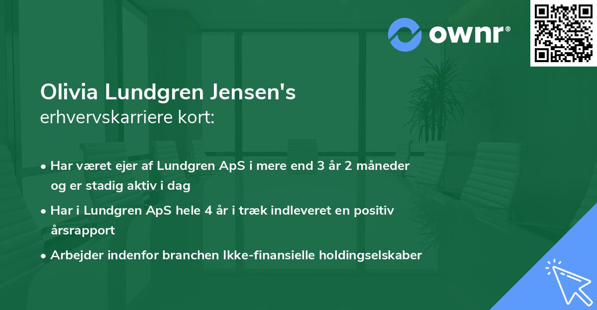 Olivia Lundgren Jensen's erhvervskarriere kort