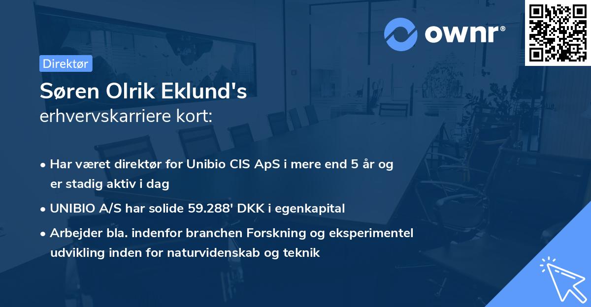 Søren Olrik Eklund's erhvervskarriere kort