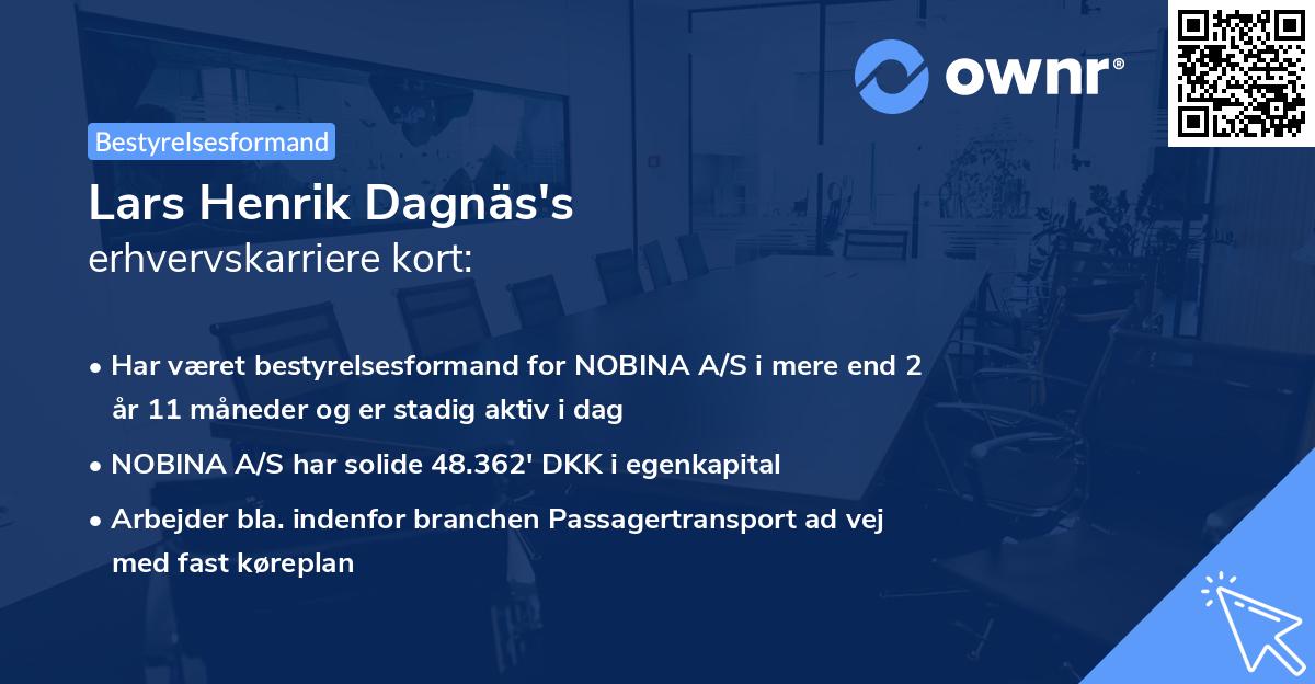 Lars Henrik Dagnäs's erhvervskarriere kort