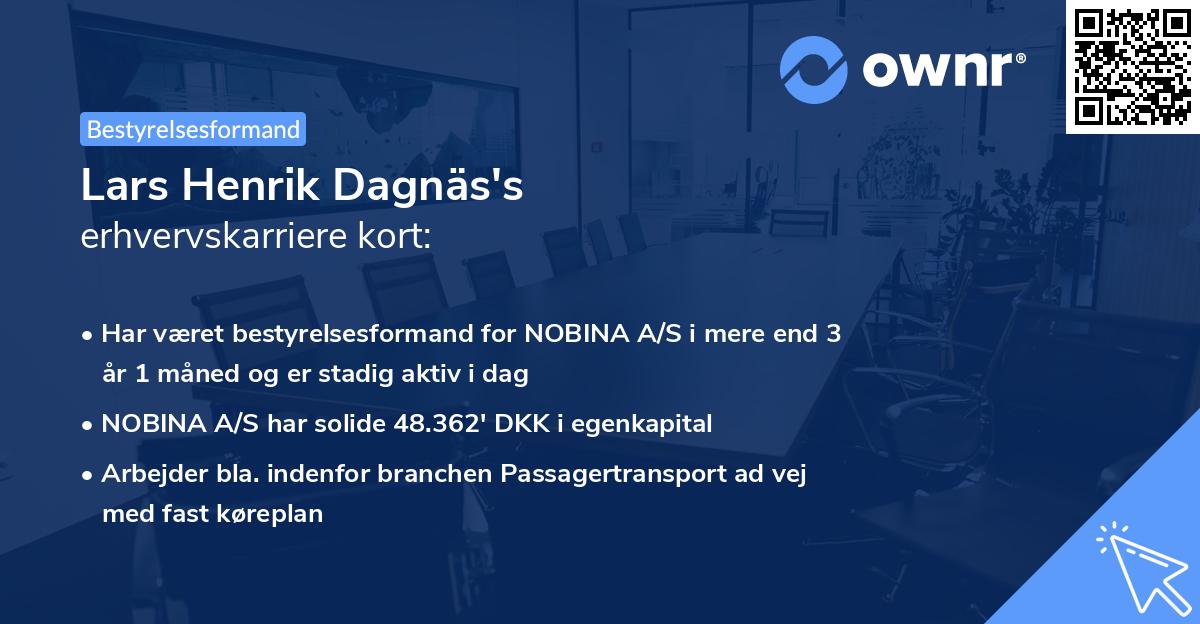 Lars Henrik Dagnäs's erhvervskarriere kort