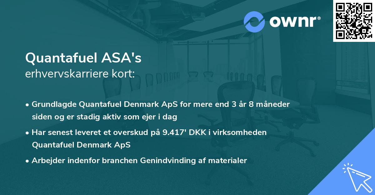 Quantafuel ASA's erhvervskarriere kort