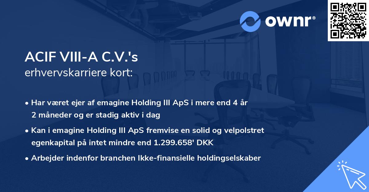 ACIF VIII-A C.V.'s erhvervskarriere kort