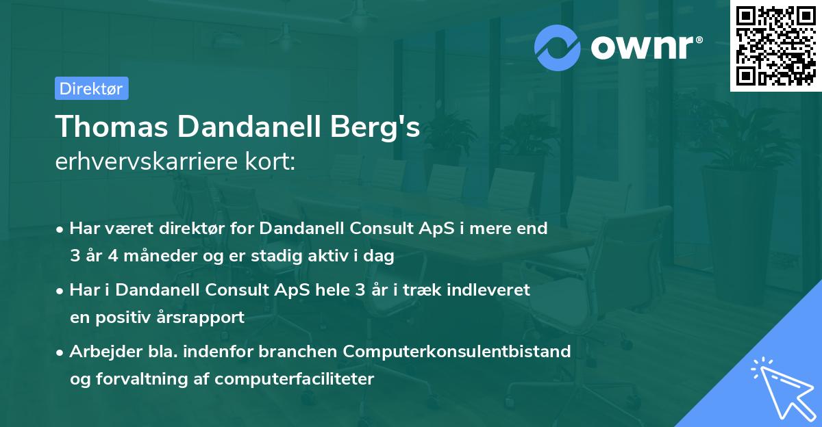 Thomas Dandanell Berg's erhvervskarriere kort