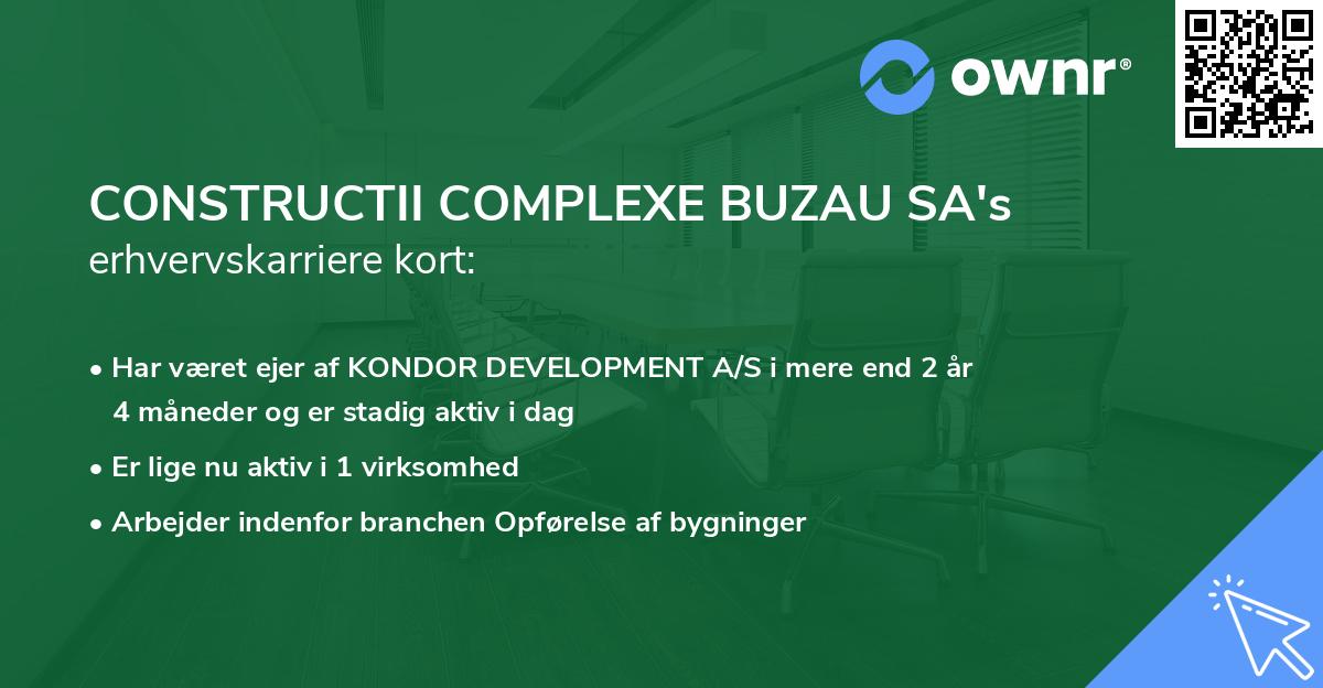 CONSTRUCTII COMPLEXE BUZAU SA's erhvervskarriere kort