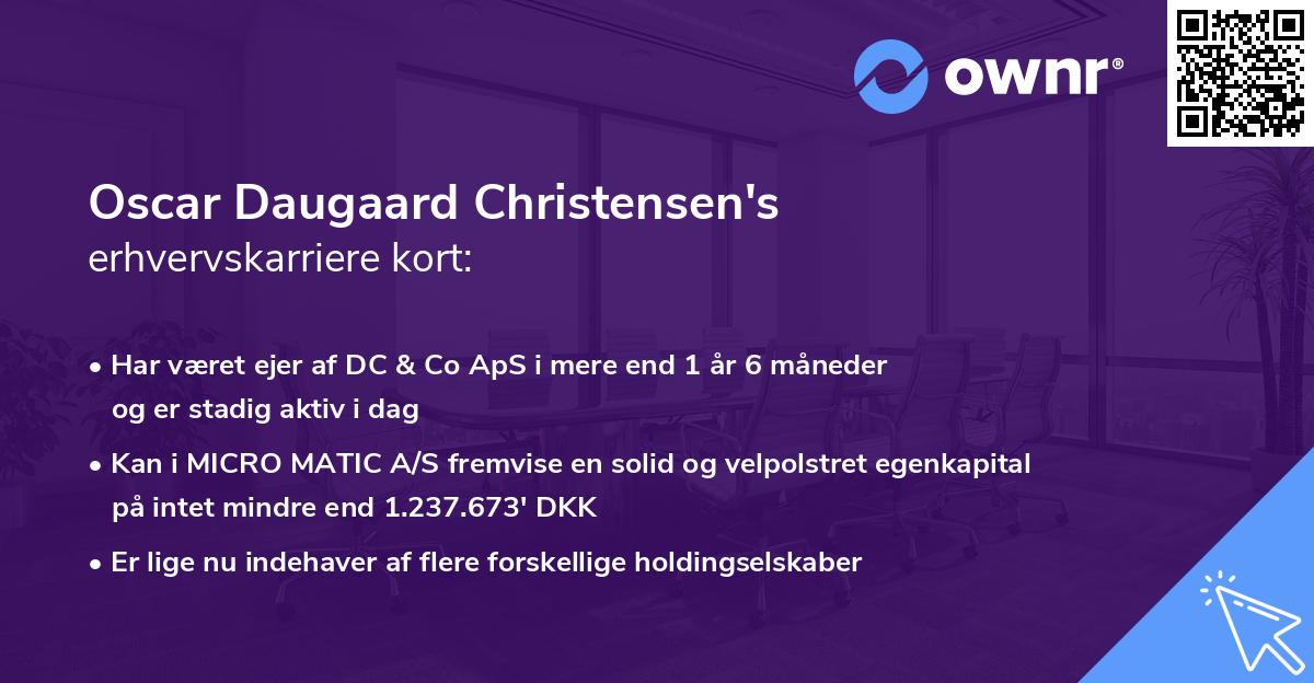 Oscar Daugaard Christensen's erhvervskarriere kort