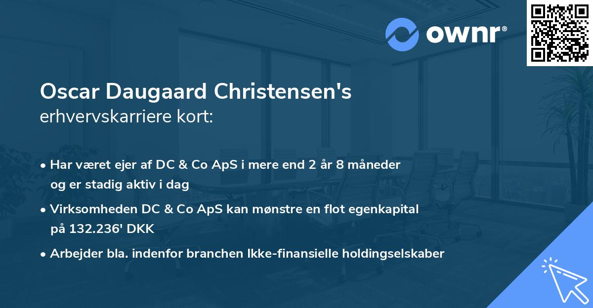 Oscar Daugaard Christensen's erhvervskarriere kort