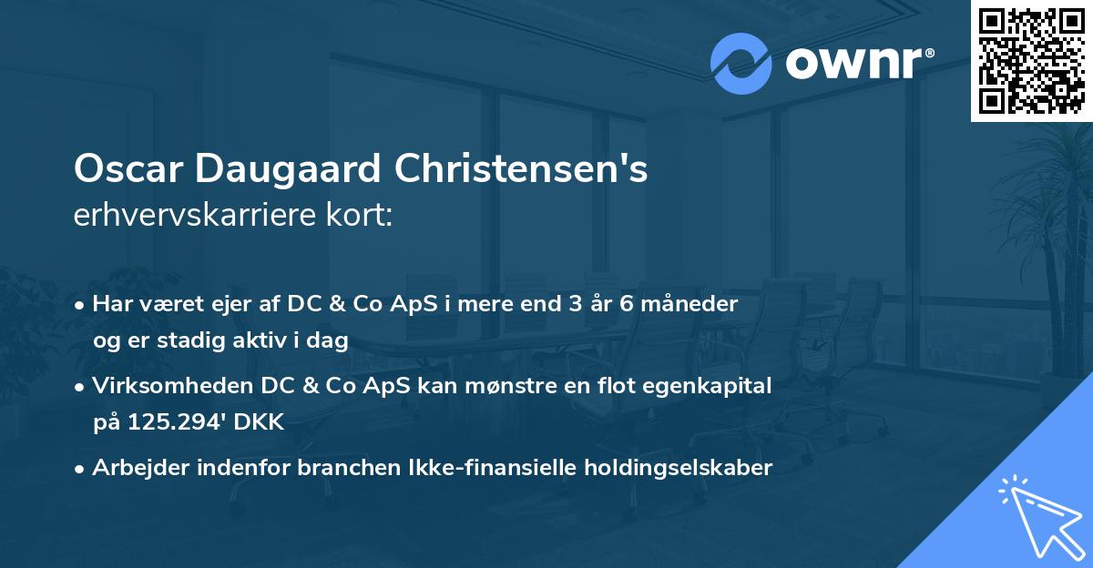 Oscar Daugaard Christensen's erhvervskarriere kort