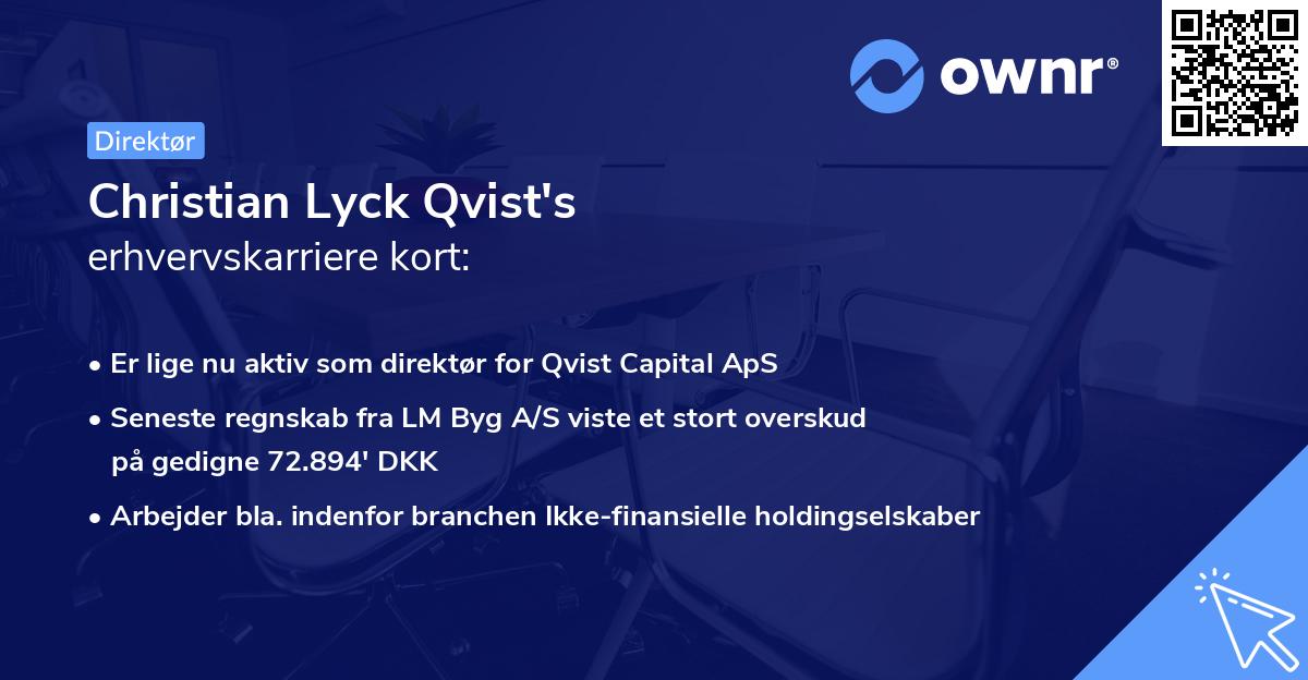 Christian Lyck Qvist's erhvervskarriere kort