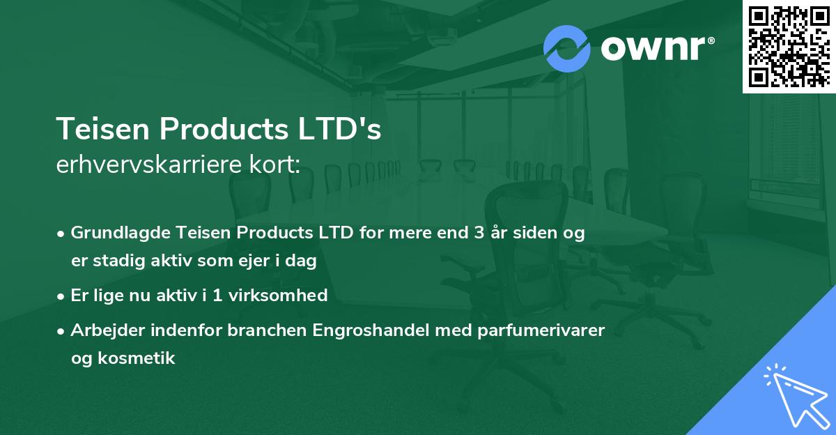 Teisen Products LTD's erhvervskarriere kort