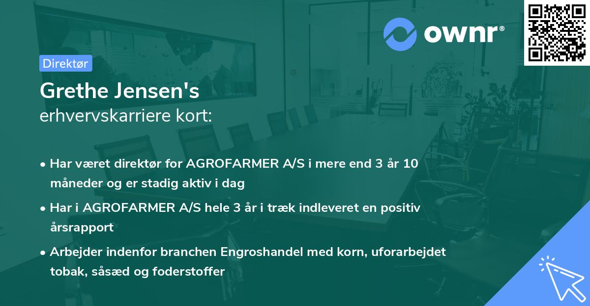 Grethe Jensen's erhvervskarriere kort